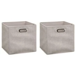 Mix And Modul Set Of 2 Linen Effect Cube Storage Boxes 19 Mix And Modul Set Of 2 Linen Effect Cube Storage Boxes -ELEND SHOP 30885522