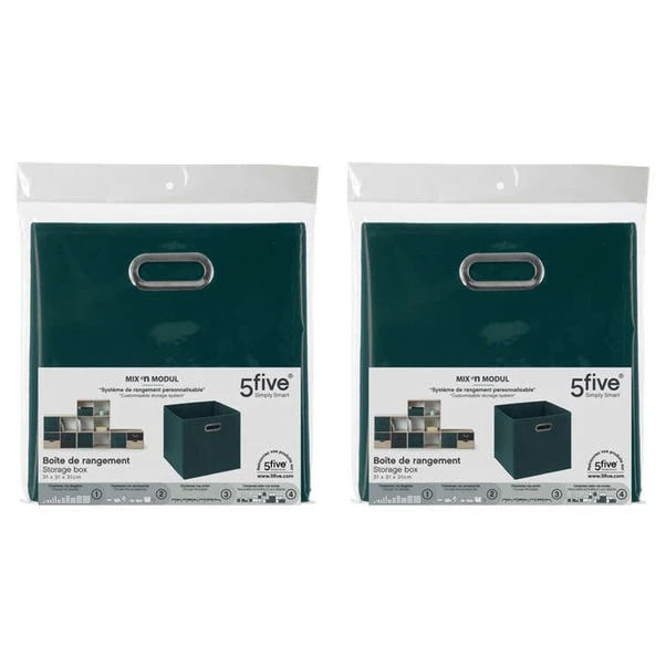 Mix And Modul Set Of 2 Linen Effect Cube Storage Boxes 2 Mix And Modul Set Of 2 Linen Effect Cube Storage Boxes - Image 2