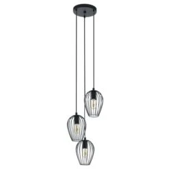 EGLO Newtown Vintage Caged 3 Light Cluster Ceiling Light 6 EGLO Newtown Vintage Caged 3 Light Cluster Ceiling Light -ELEND SHOP 30886083 alt02