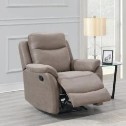 Evan Faux Suede Manual Recliner Armchair