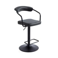 Houston Adjustable Height Swivel Bar Stool, Faux Leather -ELEND SHOP 30889725 alt04
