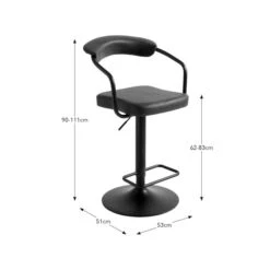 Houston Adjustable Height Swivel Bar Stool, Faux Leather -ELEND SHOP 30889725 alt09