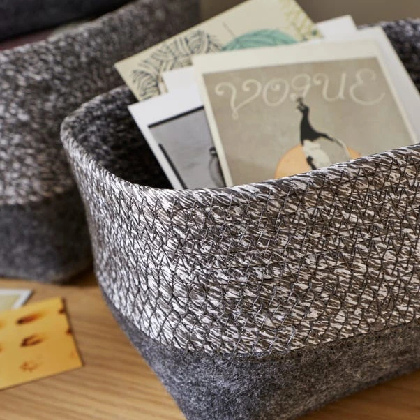 Set Of 3 Monochrome Industrial Baskets 2 Set Of 3 Monochrome Industrial Baskets - Image 2