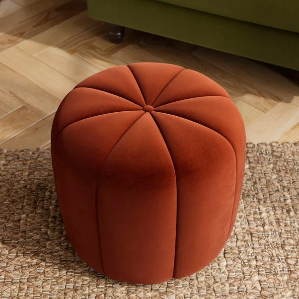 Pumpkin Velvet Footstool 9 Pumpkin Velvet Footstool - Image 9