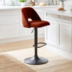 Jonas Adjustable Height Bar Stool, Velvet -ELEND SHOP 30892018