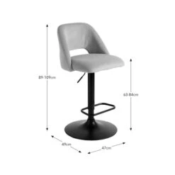 Jonas Adjustable Height Bar Stool, Velvet -ELEND SHOP 30892018 alt09