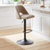 Jonas Adjustable Height Bar Stool, Velvet