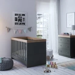Little Acorns Burlington Cot Bed And 3 Drawer Chest Nursery Set -ELEND SHOP 30892466