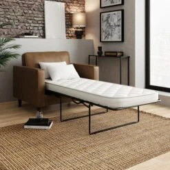 Zoe Faux Leather Snuggle Single Sofa Bed 12 Zoe Faux Leather Snuggle Single Sofa Bed -ELEND SHOP 30893178 alt02