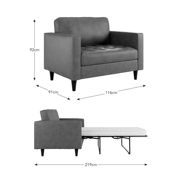 Zoe Faux Leather Snuggle Single Sofa Bed 10 Zoe Faux Leather Snuggle Single Sofa Bed - Image 10