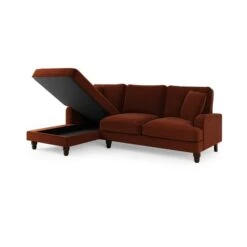 Beatrice Matte Velvet 4 Seater Corner Chaise Double Sofa Bed -ELEND SHOP 30893238 alt07