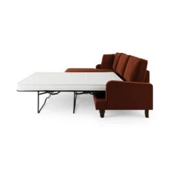 Beatrice Matte Velvet 4 Seater Corner Chaise Double Sofa Bed -ELEND SHOP 30893238 alt08