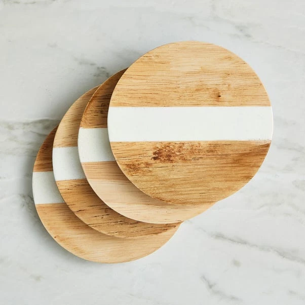 Pack Of 4 Wood And Resin Coasters 1 Pack Of 4 Wood And Resin Coasters