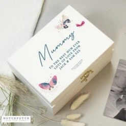Personalised Butterfly White Storage Box