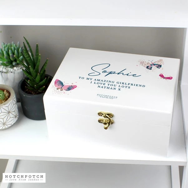 Personalised Butterfly White Storage Box 4 Personalised Butterfly White Storage Box - Image 4