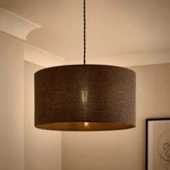 Barkweave Drum Lamp Shade -ELEND SHOP 30898420 alt01