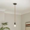 Fentress Twisted Jute Pendant Flex Ceiling Light Cable