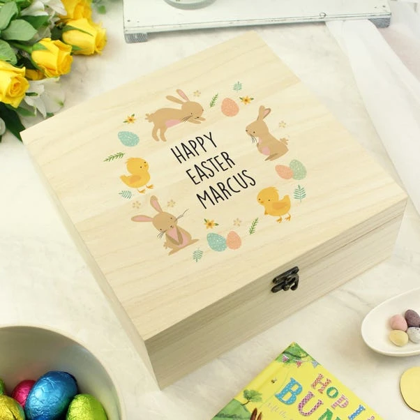 Personalised Easter Bunny Wooden Treat Box 2 Personalised Easter Bunny Wooden Treat Box - Image 2