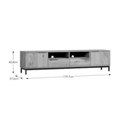 Reynolds Extra Wide TV Unit For TVs Up To 80", Rustic Oak Effect -ELEND SHOP 30901016 alt09
