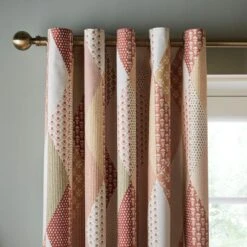 Patchwork Print Eyelet Curtains -ELEND SHOP 30903816