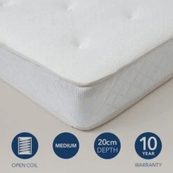 Fogarty Open Coil Memory Foam Mattress Divan Set, Faux Linen -ELEND SHOP 30904386 alt04