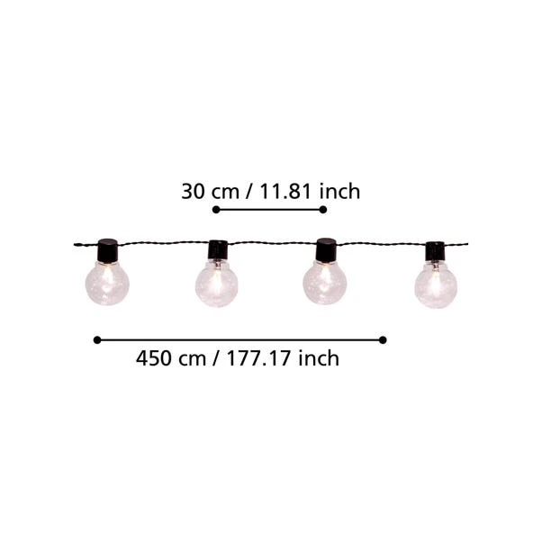 EGLO Partaj 16 LED Indoor Outdoor String Lights 10 EGLO Partaj 16 LED Indoor Outdoor String Lights - Image 10
