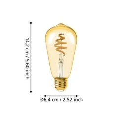 EGLO 9W Dimmable Spiral Filament LED ES Edison Smart Bulb -ELEND SHOP 30907013 alt04