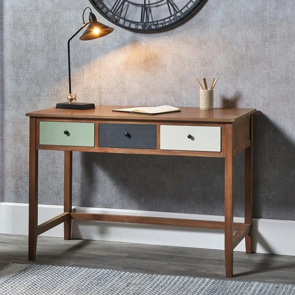 Loft 3 Drawer Desk, Pine 1 Loft 3 Drawer Desk, Pine