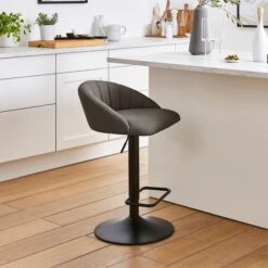 Lowen Adjustable Bar Stool, Faux Leather -ELEND SHOP 30907959