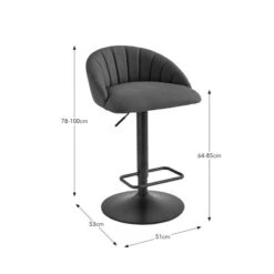 Lowen Adjustable Bar Stool, Faux Leather -ELEND SHOP 30907959 alt09