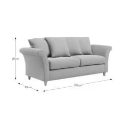 Dixie 3 Seater Sofa, Soft Texture Fabric -ELEND SHOP 30909168 alt09