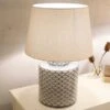 Demetri Grey And Blue Detail Ceramic Table Lamp