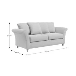Dixie 3 Seater Sofa, Soft Texture Fabric -ELEND SHOP 30909282 alt09