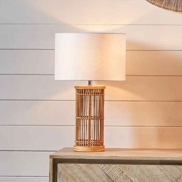 Sorbus Natural Ribbed Table Lamp 5 Sorbus Natural Ribbed Table Lamp - Image 5