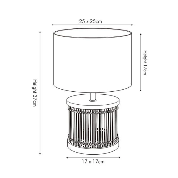 Sorbus Natural Ribbed Table Lamp 4 Sorbus Natural Ribbed Table Lamp - Image 4