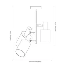 Biba 3 Light Semi Flush Ceiling Light 8 Biba 3 Light Semi Flush Ceiling Light -ELEND SHOP 30909436 alt02