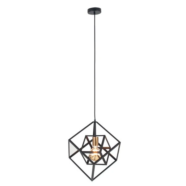 Alessio Matt Black Metal Cube Pendant Light 2 Alessio Matt Black Metal Cube Pendant Light - Image 2
