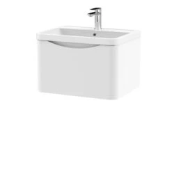 Lunar Wall Mounted 1 Drawer Vanity Unit With Polymarble Basin -ELEND SHOP 30910233