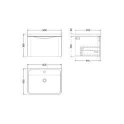 Lunar Wall Mounted 1 Drawer Vanity Unit With Polymarble Basin -ELEND SHOP 30910234 alt09