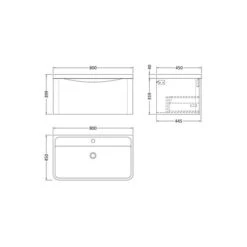 Lunar Wall Mounted 1 Drawer Vanity Unit With Polymarble Basin -ELEND SHOP 30910248 alt09