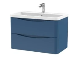 Lunar Wall Mounted 2 Drawer Vanity Unit With Polymarble Basin -ELEND SHOP 30910255