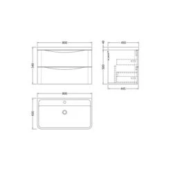 Lunar Wall Mounted 2 Drawer Vanity Unit With Polymarble Basin -ELEND SHOP 30910255 alt09