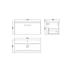 Arno Wall Mounted 1 Drawer Vanity Unit With Basin 27 Arno Wall Mounted 1 Drawer Vanity Unit With Basin -ELEND SHOP 30910324 alt09
