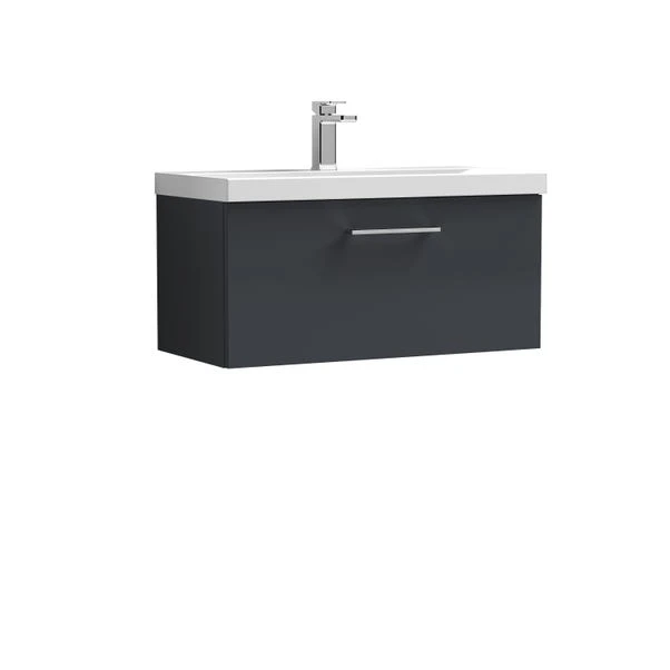 Arno Wall Mounted 1 Drawer Vanity Unit With Basin 3 Arno Wall Mounted 1 Drawer Vanity Unit With Basin - Image 3