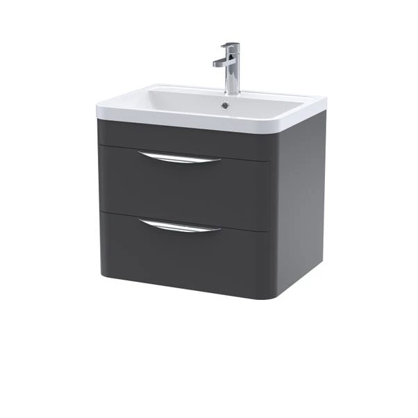 Parade Wall Mounted 2 Drawer Vanity Unit With Ceramic Basin 3 Parade Wall Mounted 2 Drawer Vanity Unit With Ceramic Basin - Image 3