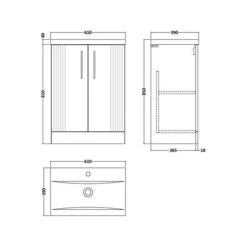 Deco Floor Standing 2 Door Vanity Unit With Basin -ELEND SHOP 30910404 alt09