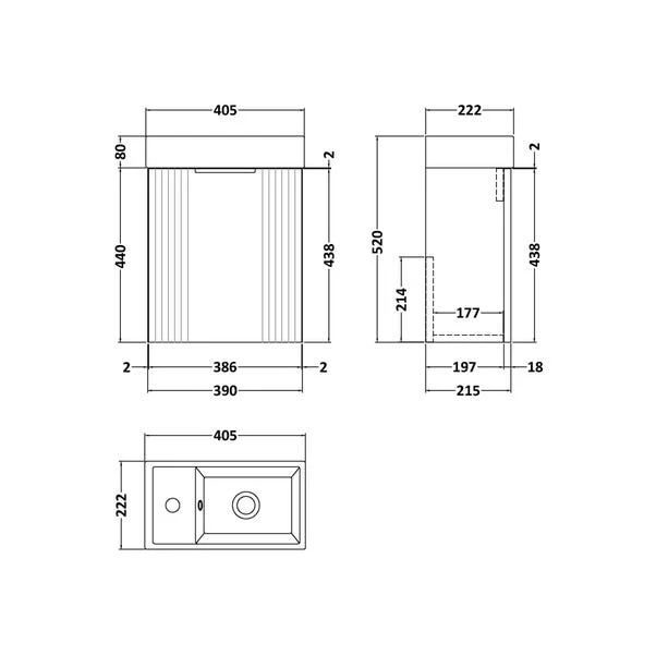 Deco Compact Wall Mounted Vanity Unit With Basin 2 Deco Compact Wall Mounted Vanity Unit With Basin - Image 2