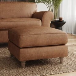 Flori Arizona Faux Leather Footstool