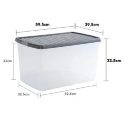 Wham Crystal Pack Of 4 62L Clip Lock Storage Boxes With Lids -ELEND SHOP 30914083 alt07