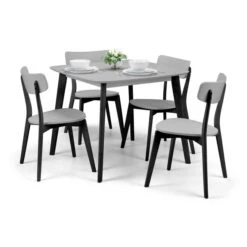 Casa 4 Seater Square Dining Table, Grey And Black -ELEND SHOP 30914193 alt02